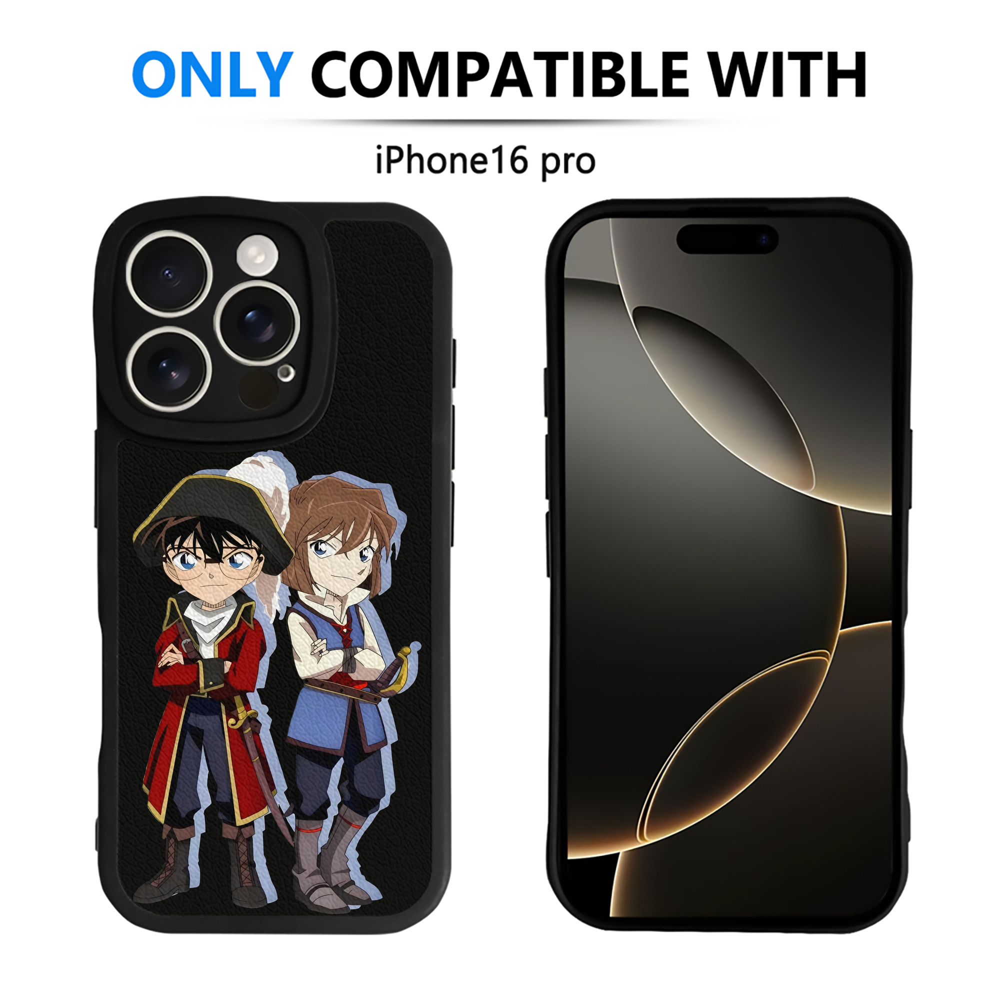 （画像用） 名探偵コナン 灰原 哀 はいばら あい Detective Conan Anita Hailey、Vi Graythorn Haibara Ai 【iPhone 16シリーズ対応】シリコンスマホケース（レザー調） 材質：シリコン